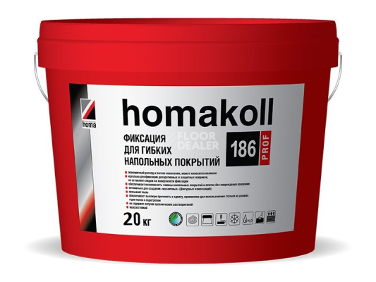 Сопутствующие материалы Homakoll 186 Prof Клей фиксация. Морозостойкая Водно-дисперсионный клей-фиксация Homakoll 186 Prof 20 кг морозостойкий фото 1 | FLOORDEALER